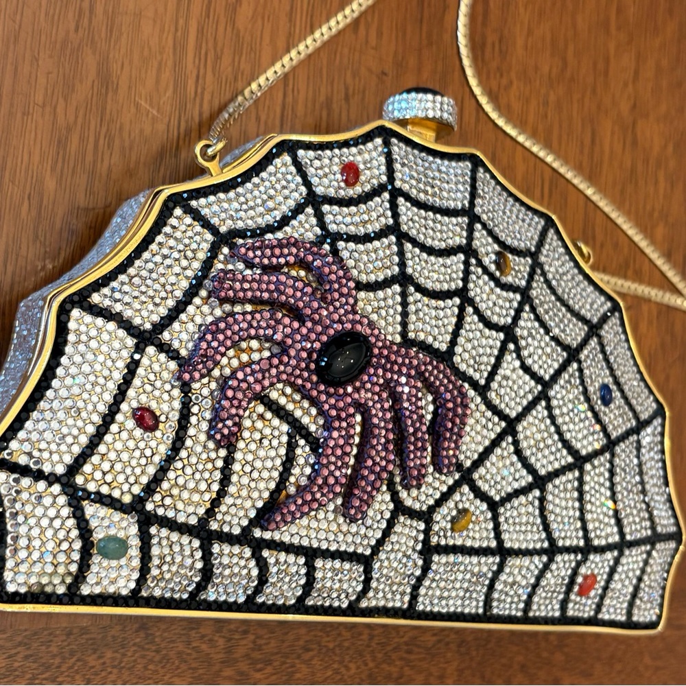 Judith Leiber Spider web clutch Swarovski crystal evening clutch (Halloween)